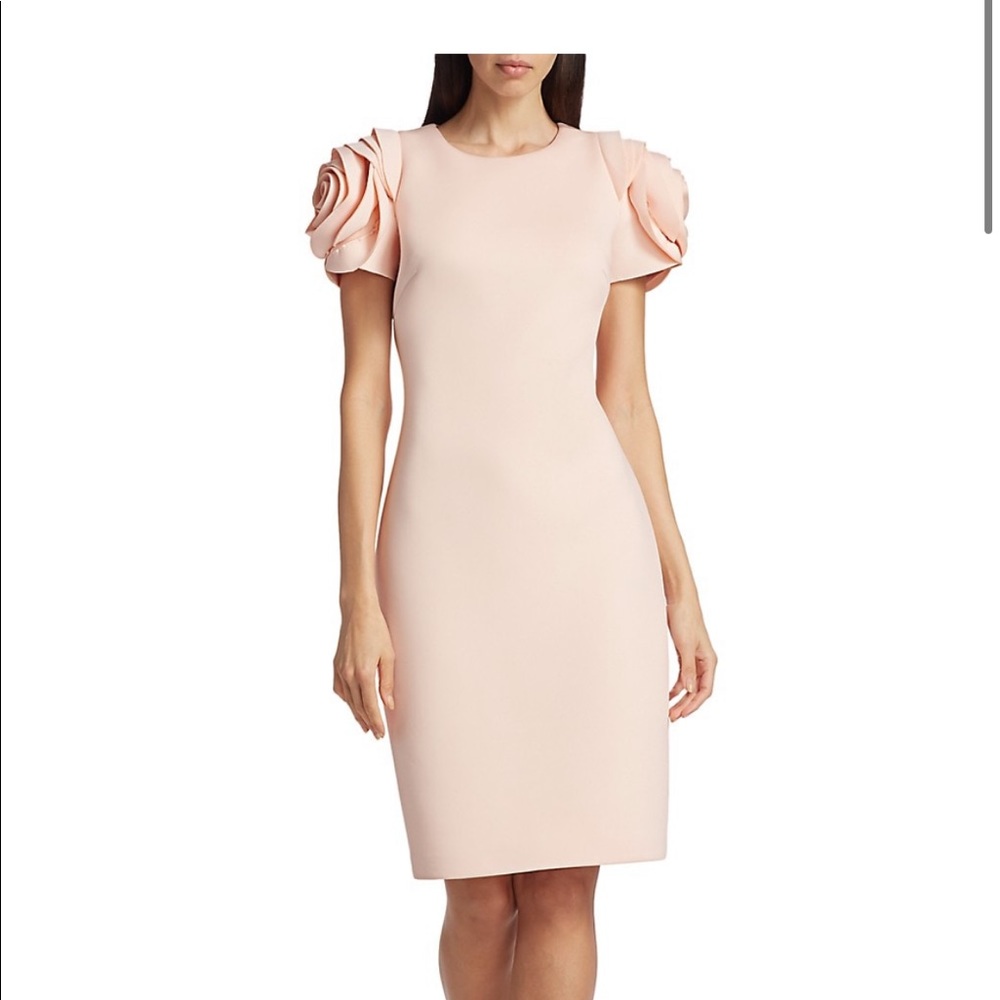 BLUE ROSETTE Badgley Mischka dress